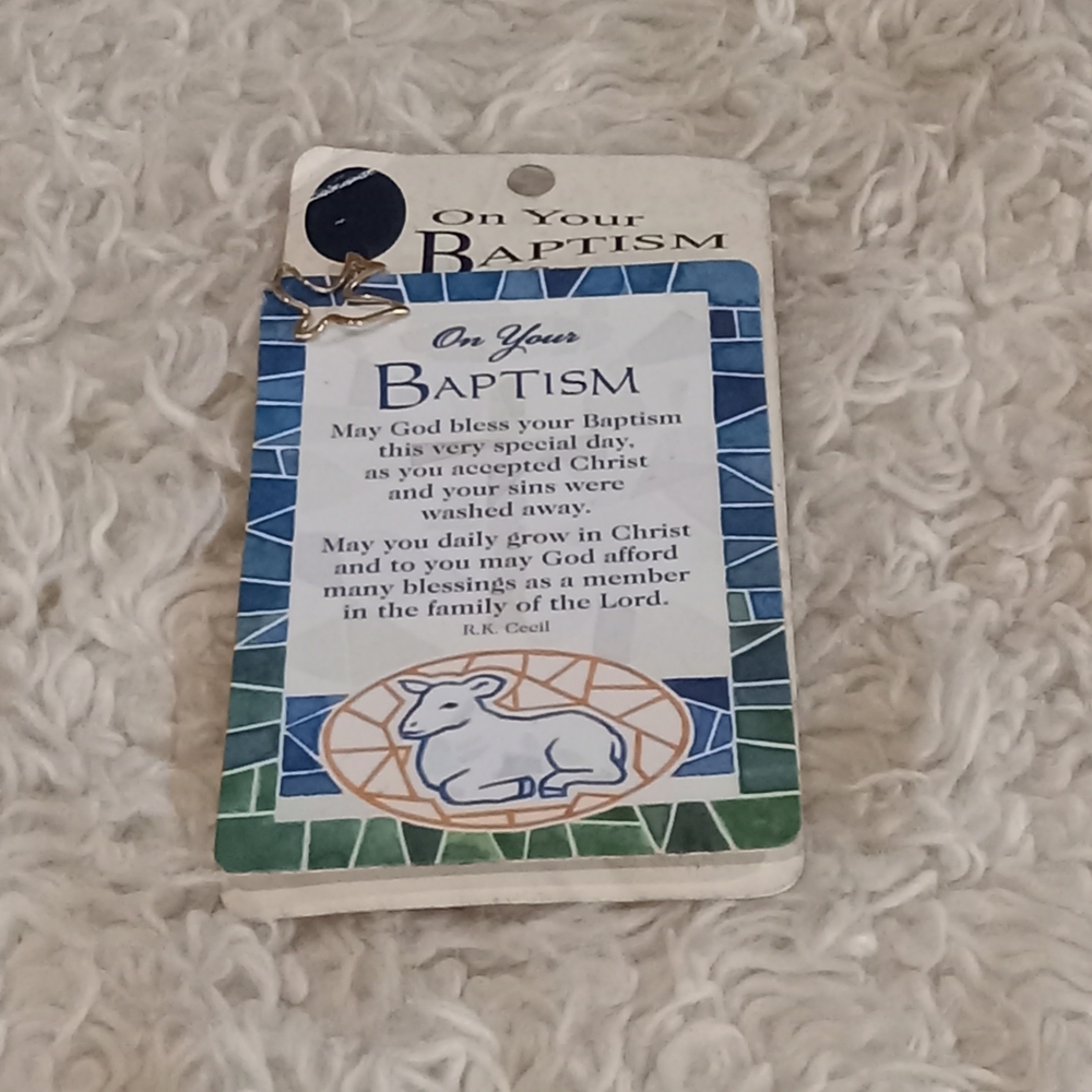 Blue and White Baptism Plaque